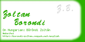 zoltan borondi business card