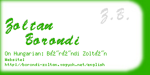 zoltan borondi business card